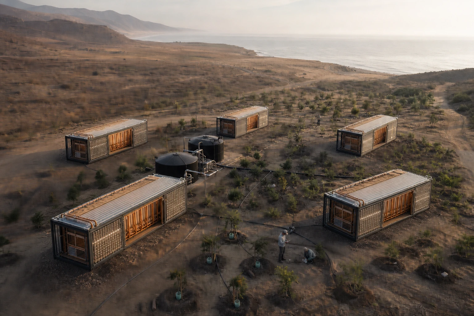 Illustrative concept of multiple RAVERK units at a planned restoration site